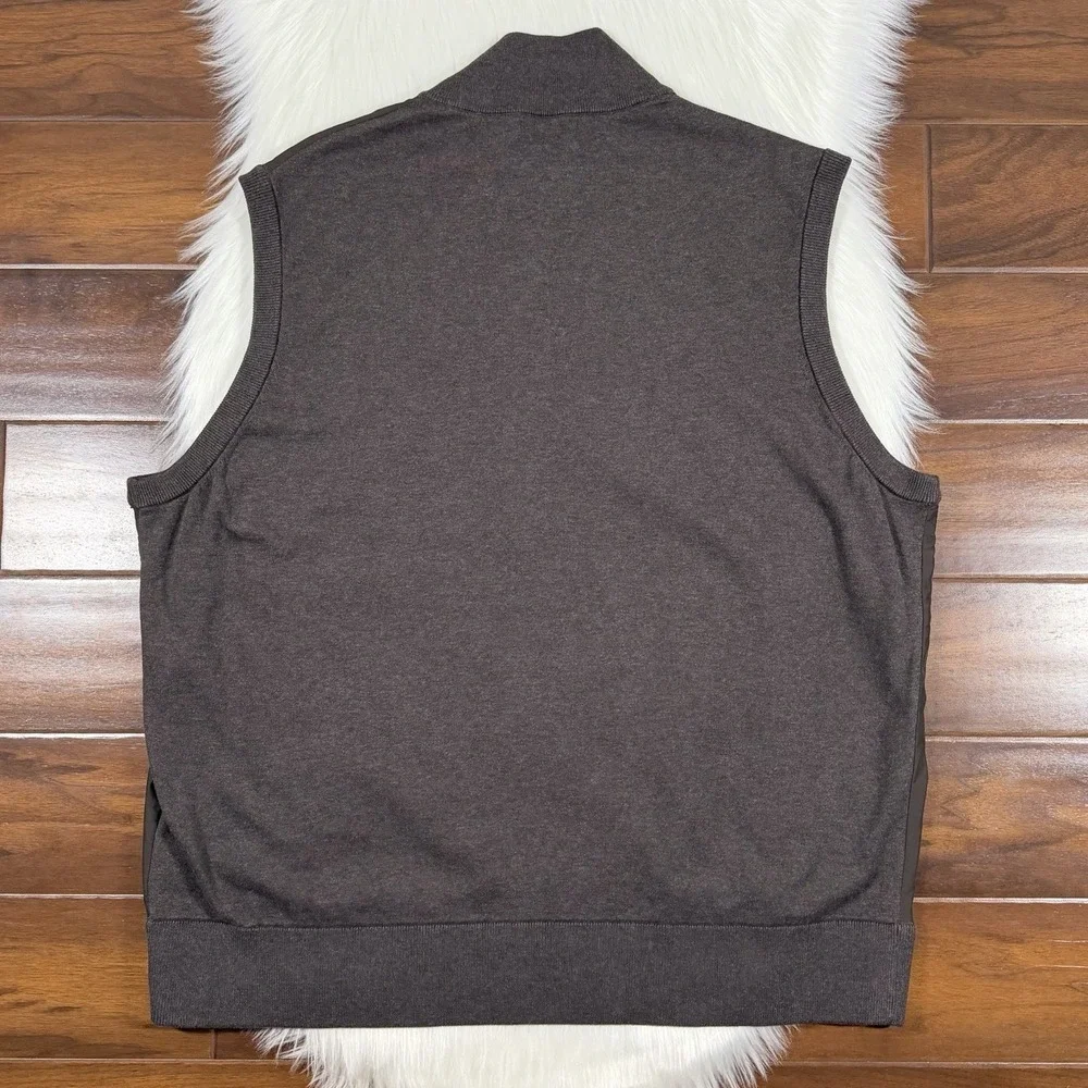 Polo Ralph Lauren Men's Size 2XB Brown Hybrid Full Zip Sweater Vest Jacket